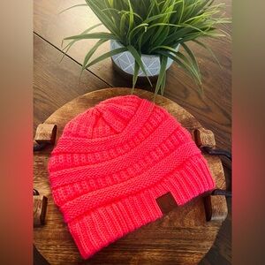 C.C Neon Pink Knit Beanie